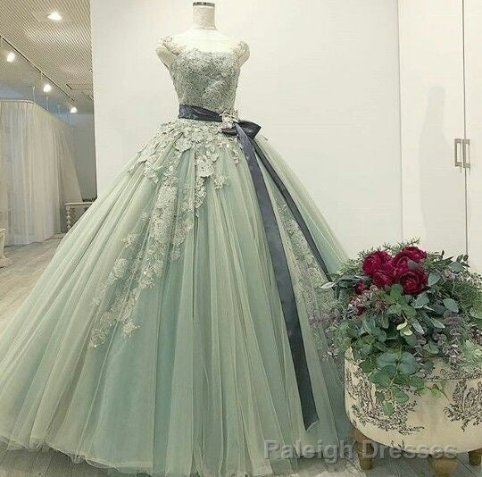long lace formal prom dress ball gown evening dress Main image