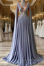 Fabulous High Neck Sleeveless Long 100D-chiffen prom Dresses With beads