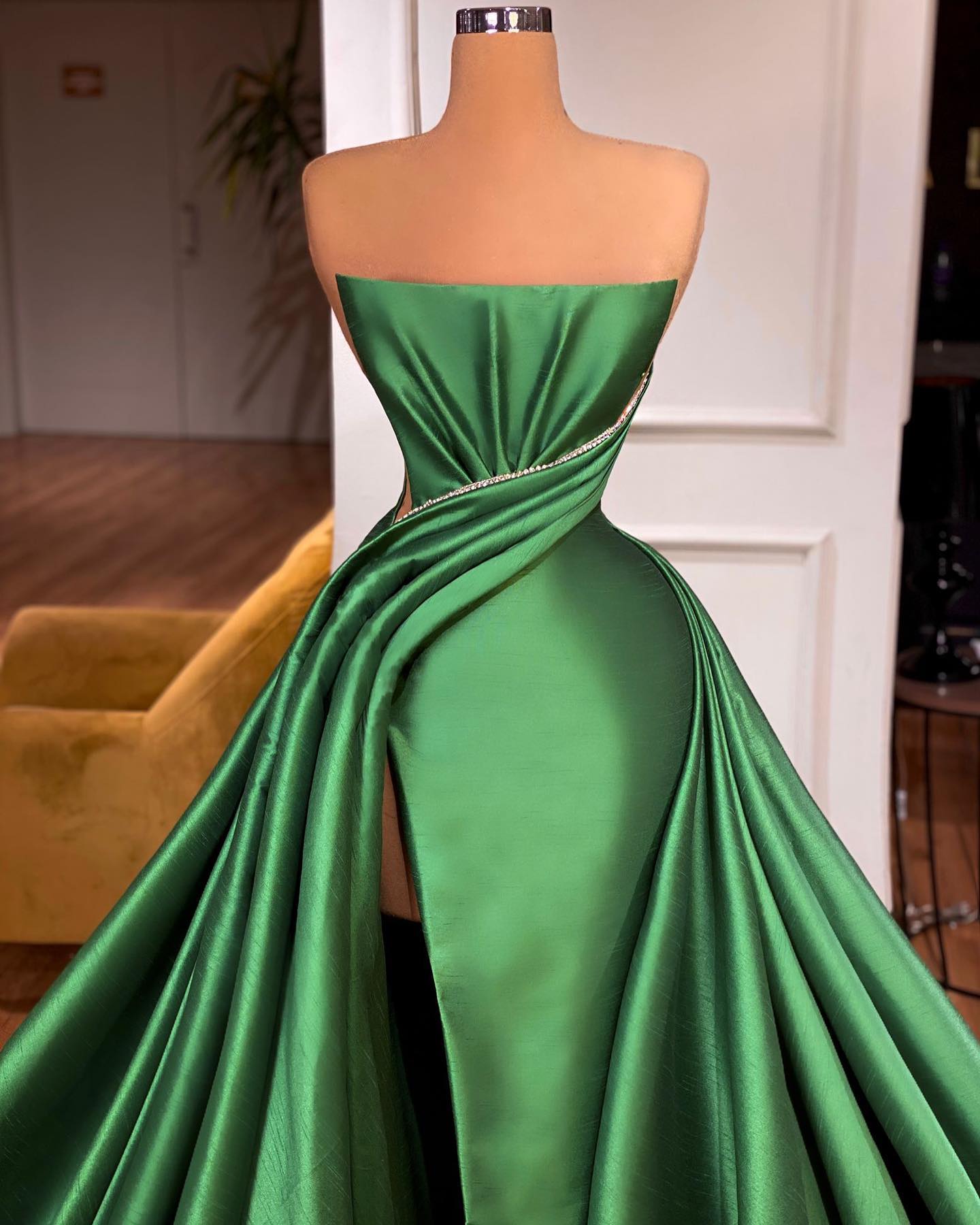 Fabulous Long A-Line Strapless Split Front Sleeveless Prom Dress Secondary image