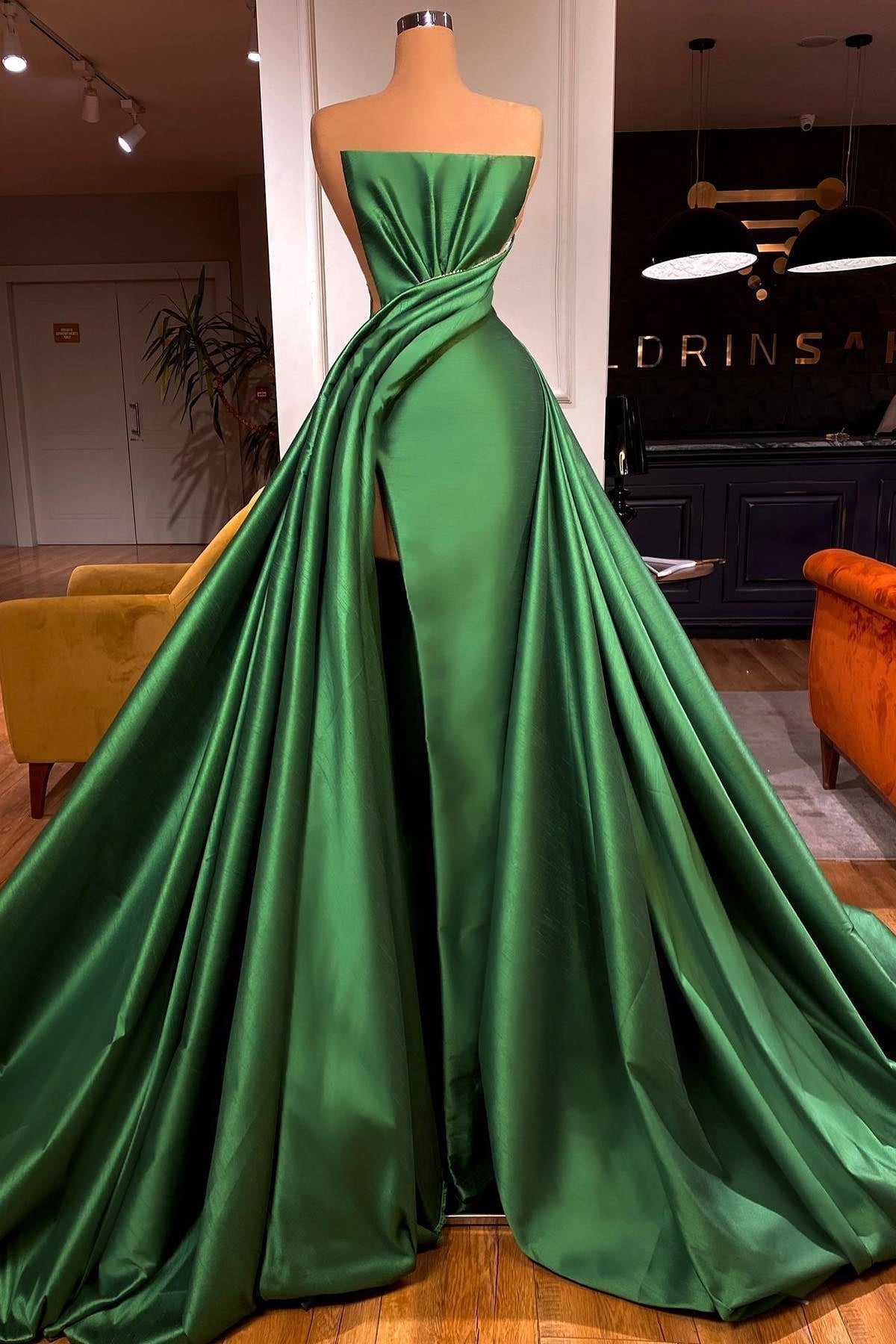 Fabulous Long A-Line Strapless Split Front Sleeveless Prom Dress Main image