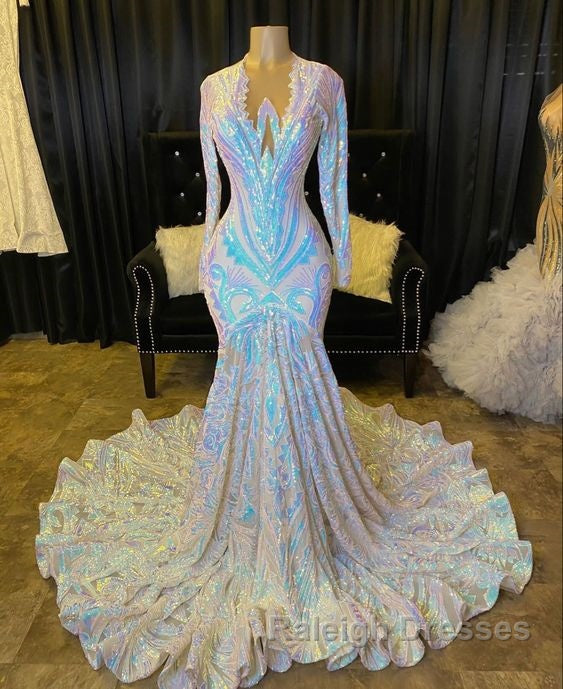 Fabulous Long Sleeves Prom Dress Mermaid Sequins On Sale Secondary image