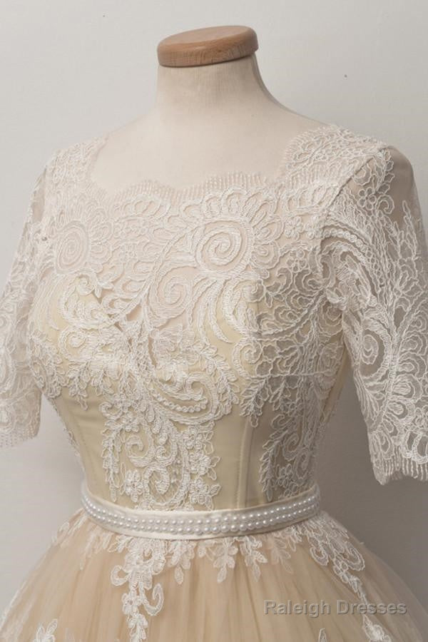 Fabulous Scalloped-Edge  Homecoming Dress With Lace Pearls Secondary image