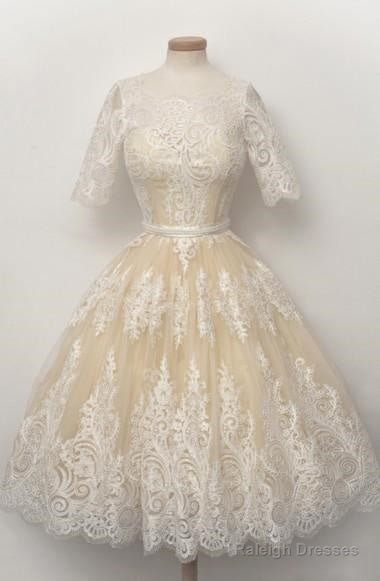Fabulous Scalloped-Edge Homecoming Dresses With Lace Pearls