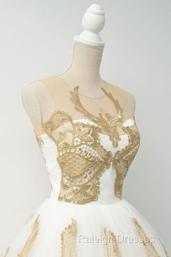 Fabulous White Homecoming Dresses Jewel Knee-Length Lace Appliques Secondary image