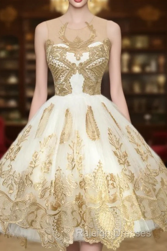 Fabulous White Homecoming Dresses Jewel Knee-Length Lace Appliques Main image