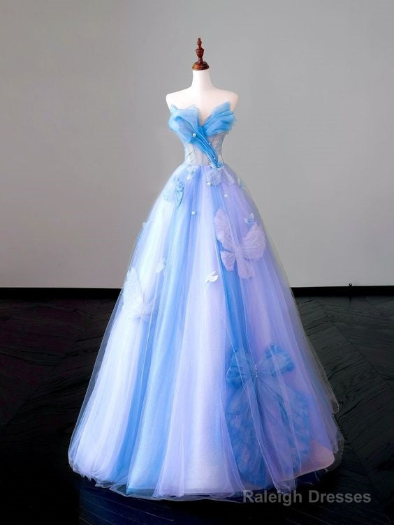 Fairy A Line Strapless Tulle Long Prom Dress Main image