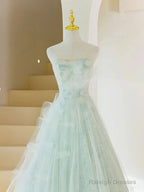 Fairy A-Line Sweethart Long Mint Green Prom Dress 22Th Birthday Outfit
