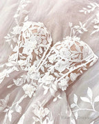 Fairy A-Line Sweetheart Tulle Long Wedding Dress With Appliques Off Shoulder Beautiful