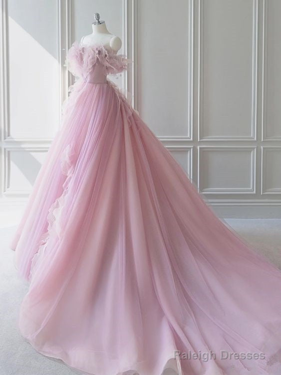 Fairy Ball Gown Off The Shoulder Tulle Prom Dresses Long Party Dress