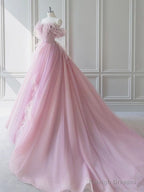 Fairy Ball Gowns Off The Shoulder Tulle Prom Dress Long Prom Dresses