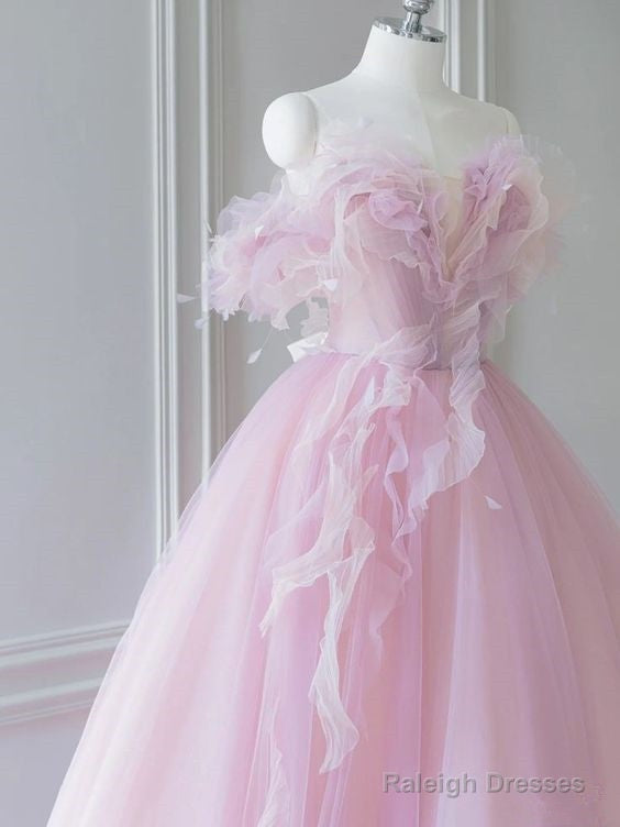 Fairy Ball Gown Off The Shoulder Tulle Prom Dresses Long Party Dress
