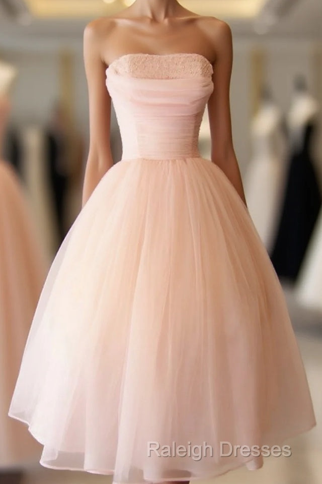 Fairy Ball Gown Pink Knee Length Prom Dresses Evening Dress Main image