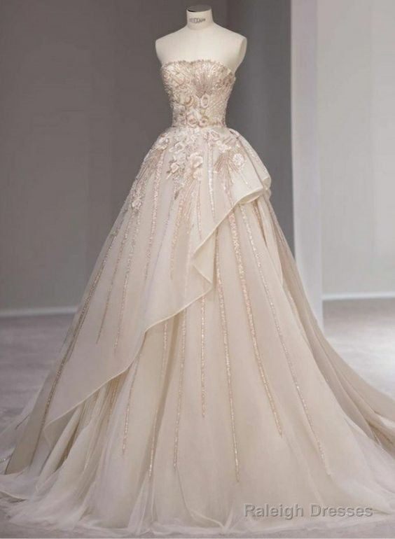 Fairy Ball Gown Strapless Champagne Prom Dresses 22Th Birthday Outfit Secondary image