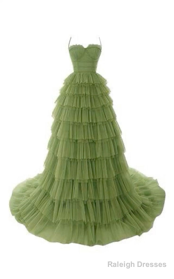 Fairy Ball Gown Straps Green Prom Dresses 22Th Birthday Outfit