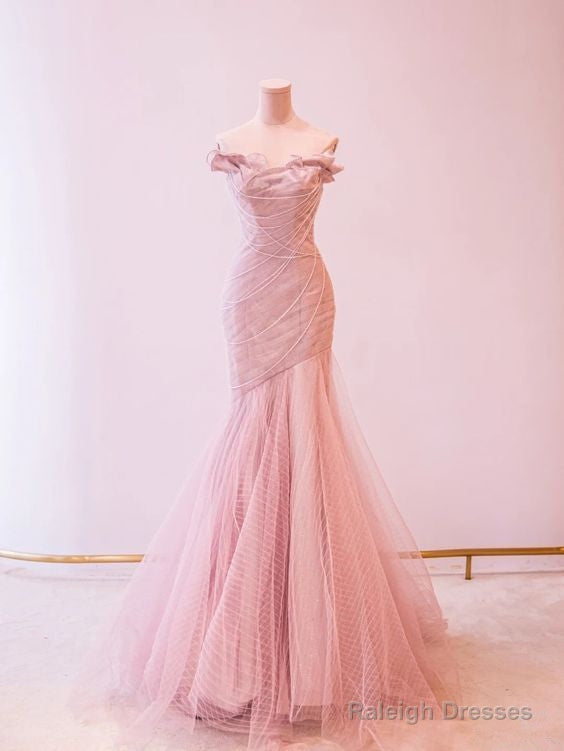 Fairy Mermaid Strapless Pink Prom Dresses Evening Dress Main image