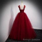 Fairytale Tulle Burgundy Sweet 16th Dress Ball Gowns for Prom,Princess Formal Dresses
