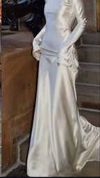 Fairytale With Long Sleeves And Open Back Satin Wedding Dresses
