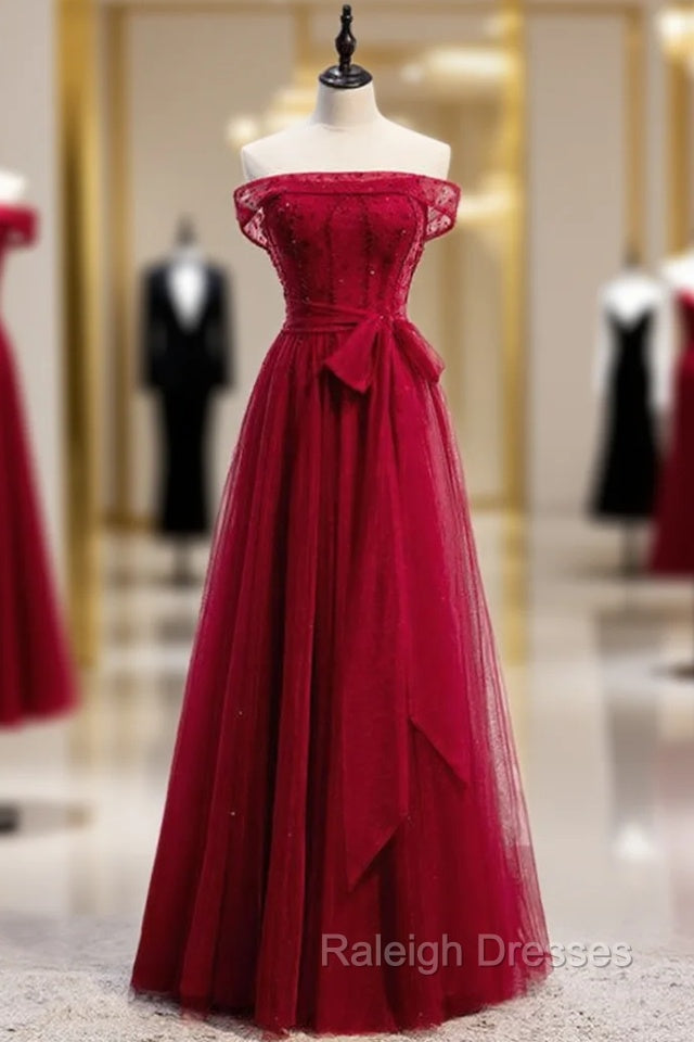 Fancy Tulle Off the Shoulder Beading Prom Dress