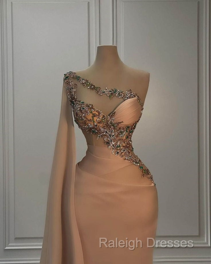 Fashion Evening Dresses For Women One Shoulder Sleeveless Gown Appliques Prom Party Dress Secondary image