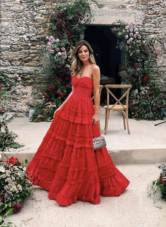 Fashion Red Prom Dress Long Prom Dresses