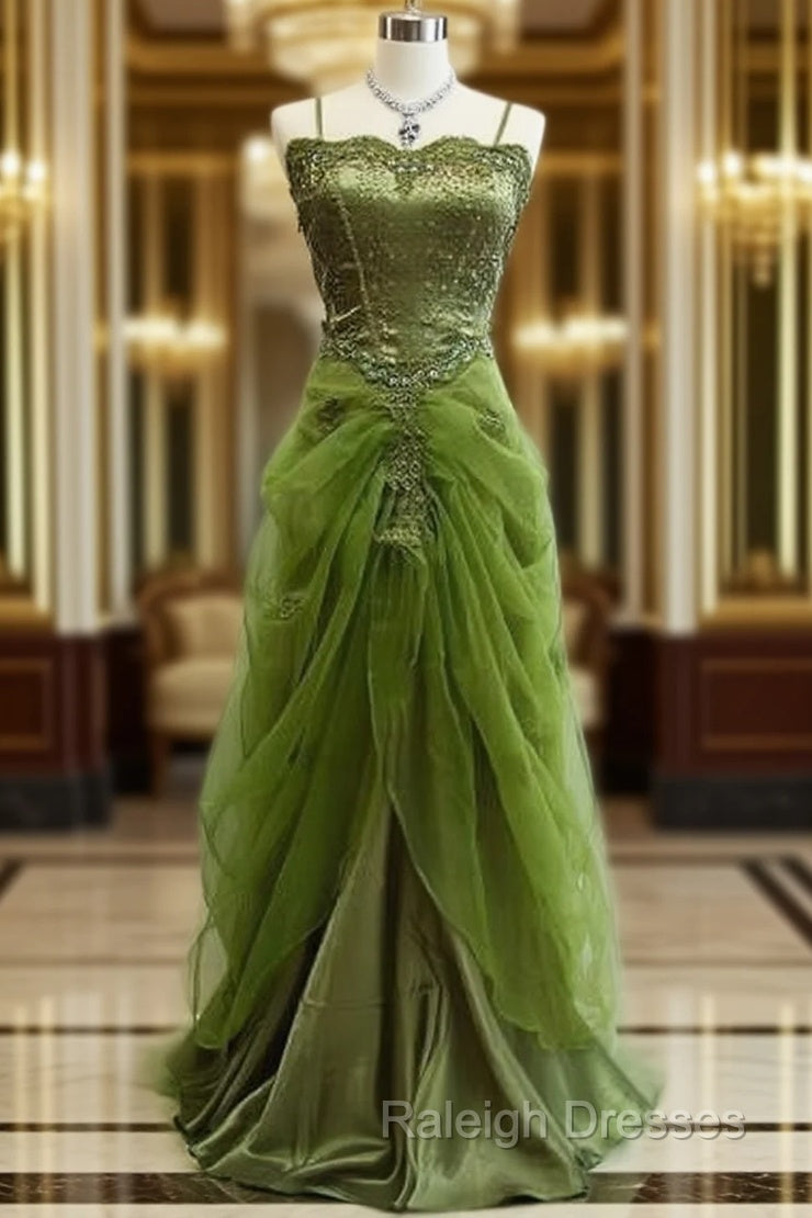 Fashion Sexy Green Tulle Evening Dress With Beading Main image