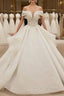 Fashion White Ball Gowns Tulle Off the Shoulder Wedding Dress With Beading