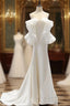 Fashion White Satin Off the Shoulder Wedding Dress
