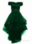 Fashionable Dark Green High Low Tulle with Lace Homecoming Dresses Green Prom Dress