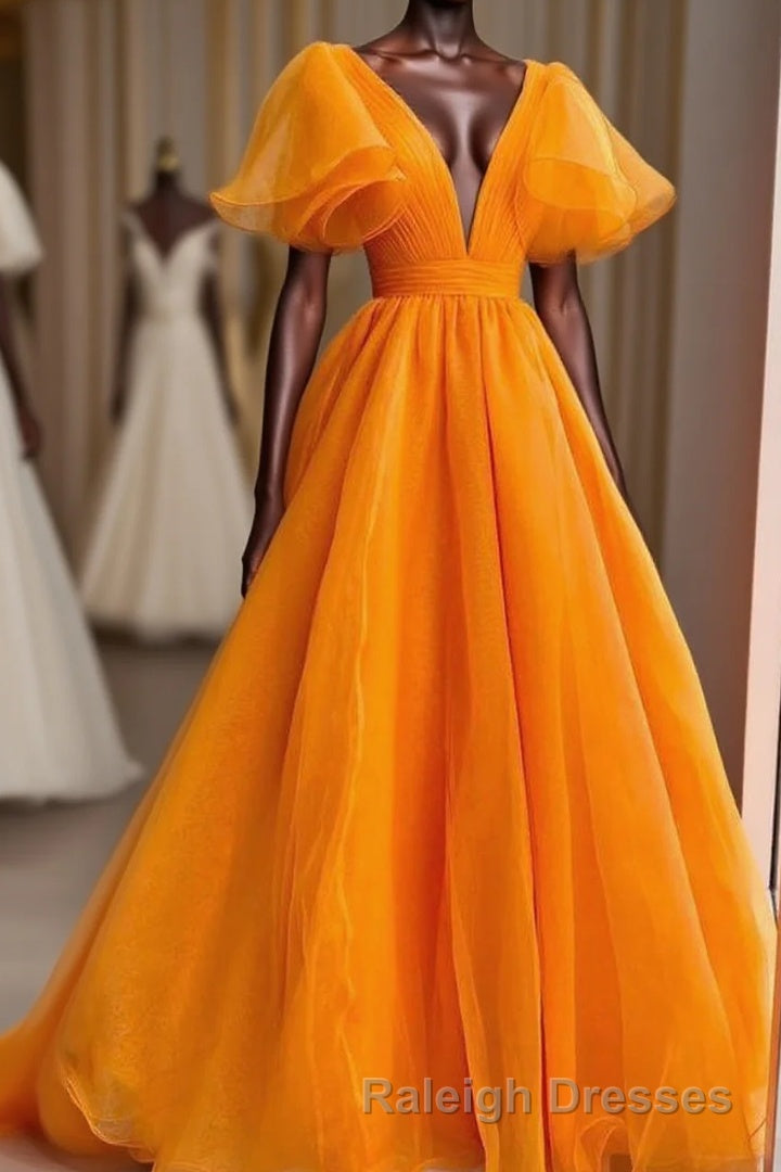 Uniqus Long Prom Dress Orange Formal Dress Main image