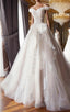 Ball Gown Off Shoulder Sleeveless Sweetheart Appliques Beading Tulle Wedding Dresses