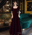 Cute velvet short prom dress with bow Prom dress