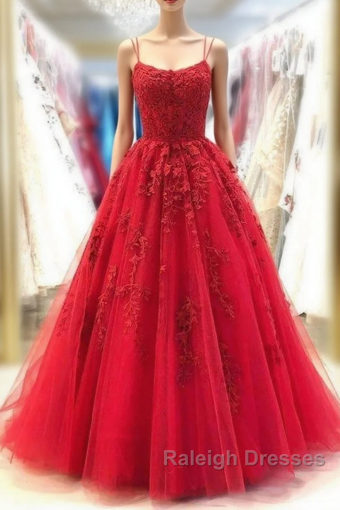 Ball Gown Red Criss-cross Back Prom Dresses Main image