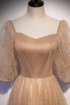 Cute Tulle Long Prom Dresses, A Line Prom Dresses
