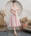 Pink A line short prom dress pink Prom dress