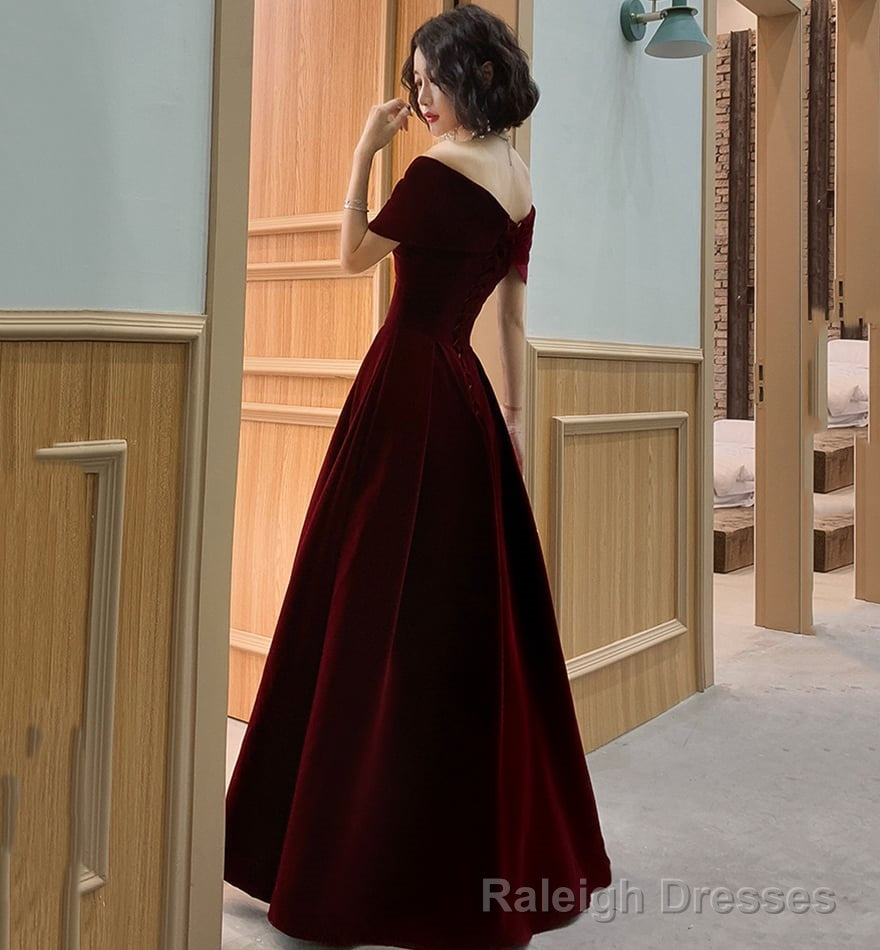 Elegant Velvet Long Prom Dress Evening Dress