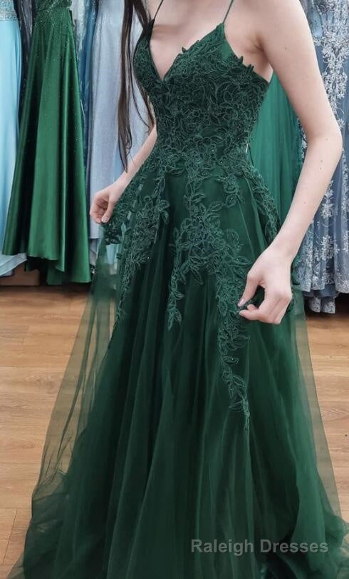 A Line Emerald Green Long Prom Dress For Teens Main image