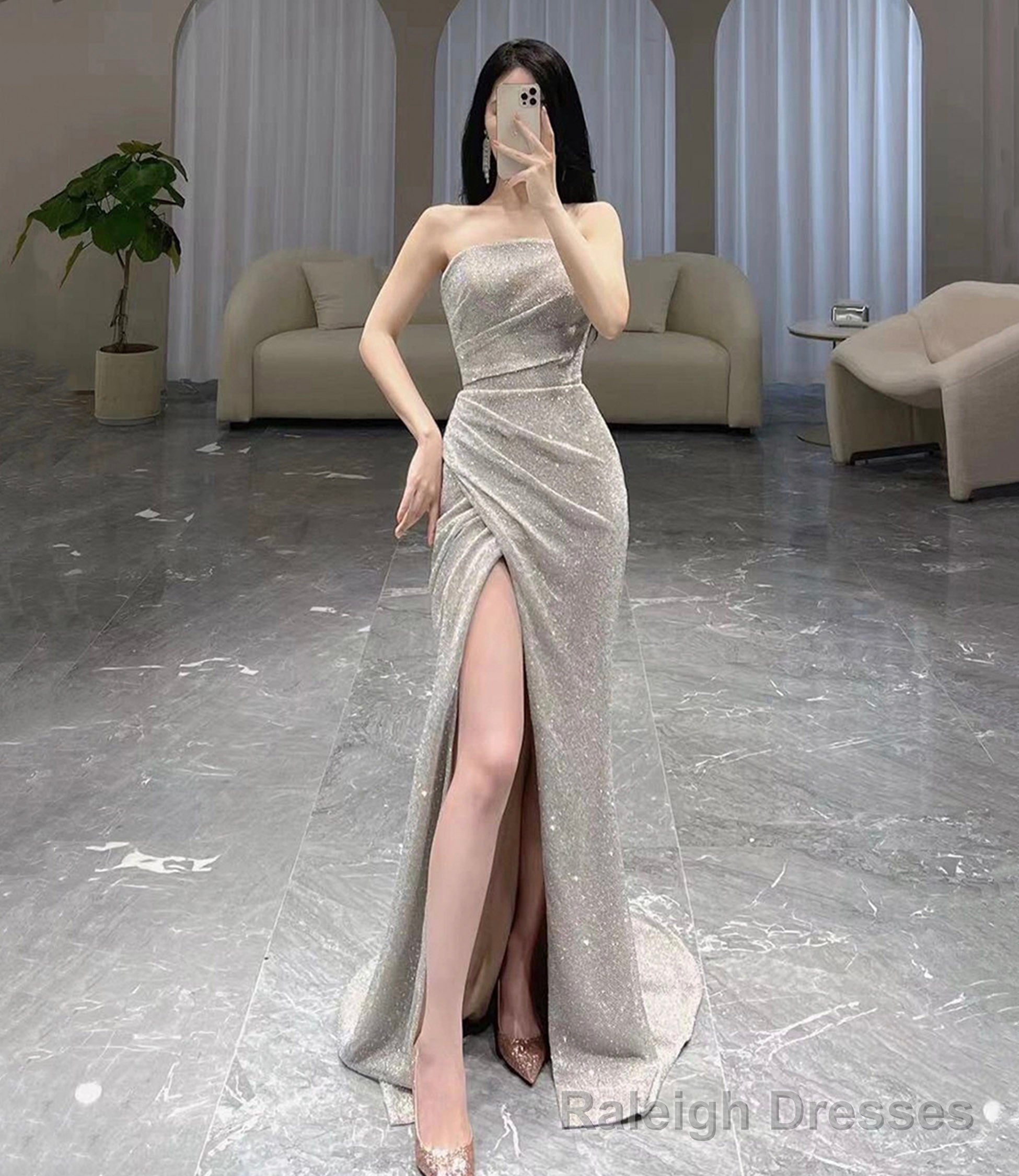 Mermaid sequins long prom dress evening dress Main image