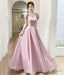 Pink Tulle Long A Line Prom Dress