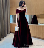 Elegant Velvet Long Prom Dress Evening Dress