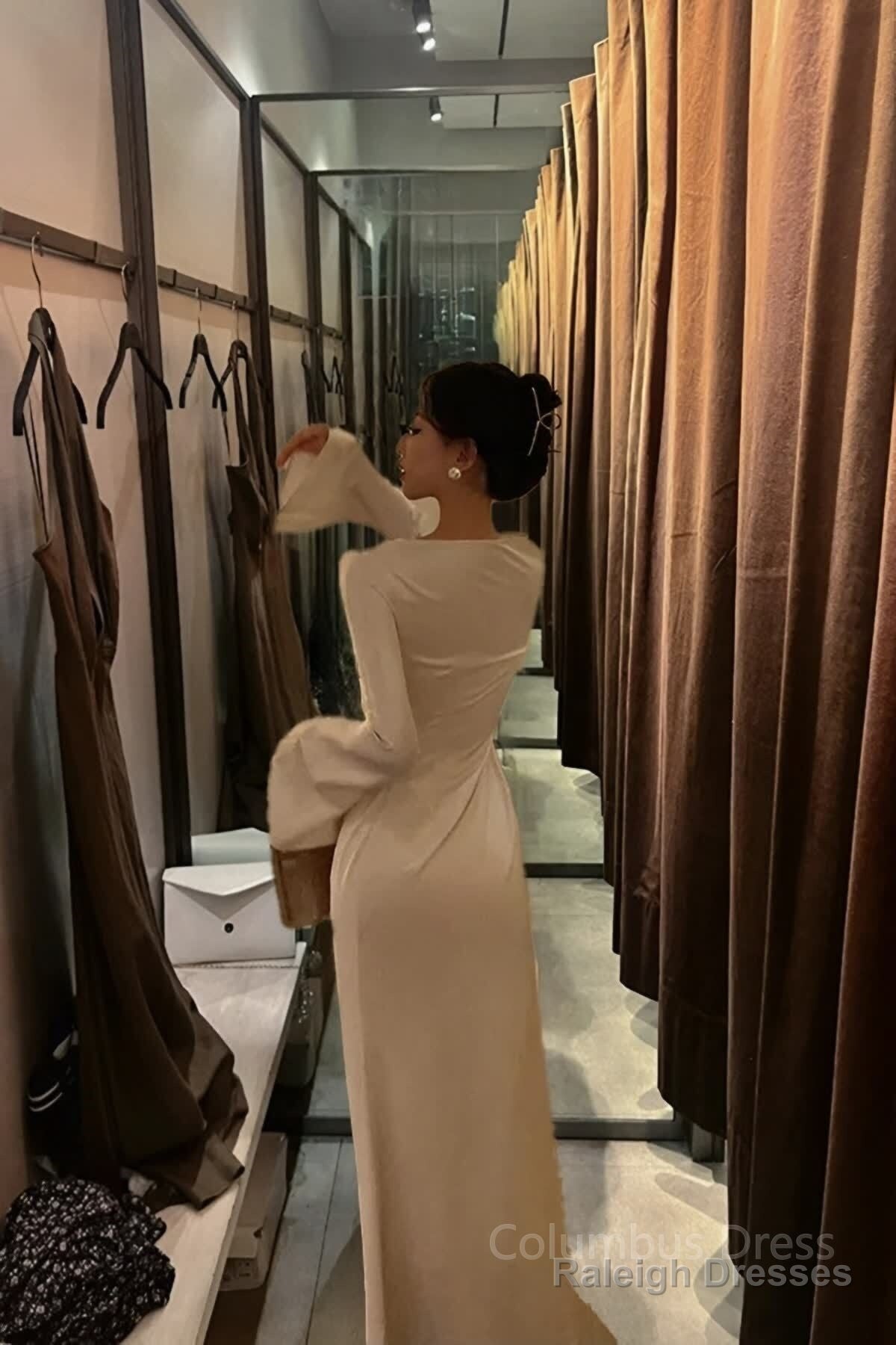 Flare Sleeve Long Wedding Mermaid Dresses For Women Prom Dresses Secondary image