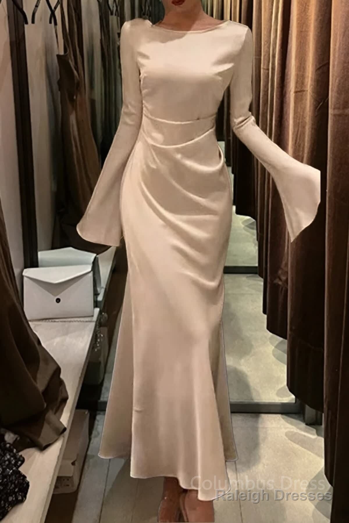 Flare Sleeve Long Wedding Mermaid Dresses For Women Prom Dresses Main image