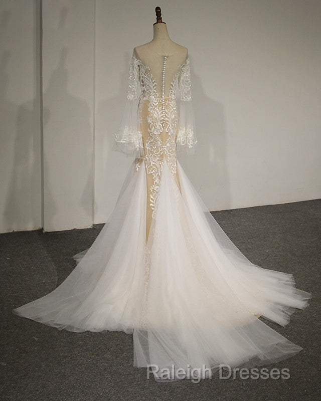 Flare Sleeve Sexy Mermaid Wedding Dress Secondary image