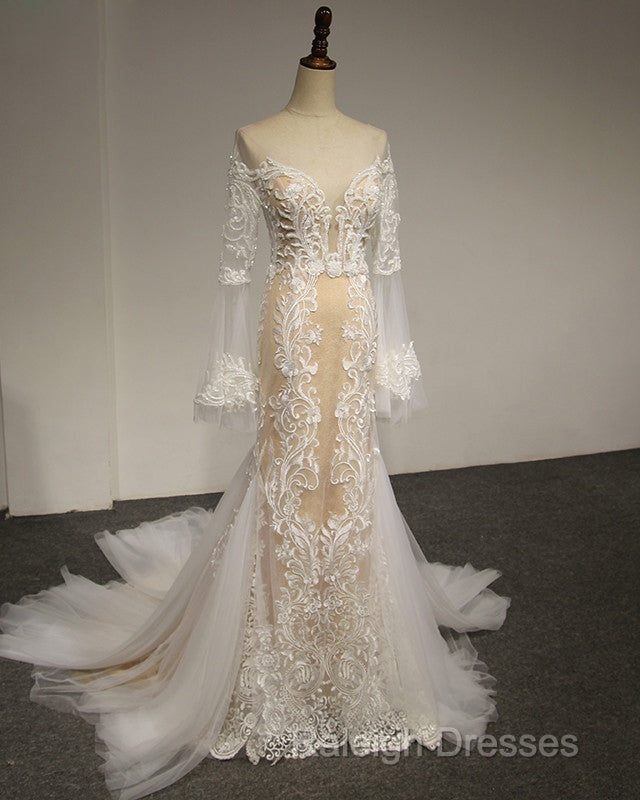 Flare Sleeve Sexy Mermaid Wedding Dress