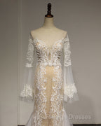 Flare Sleeve Sexy Mermaid Wedding Dress