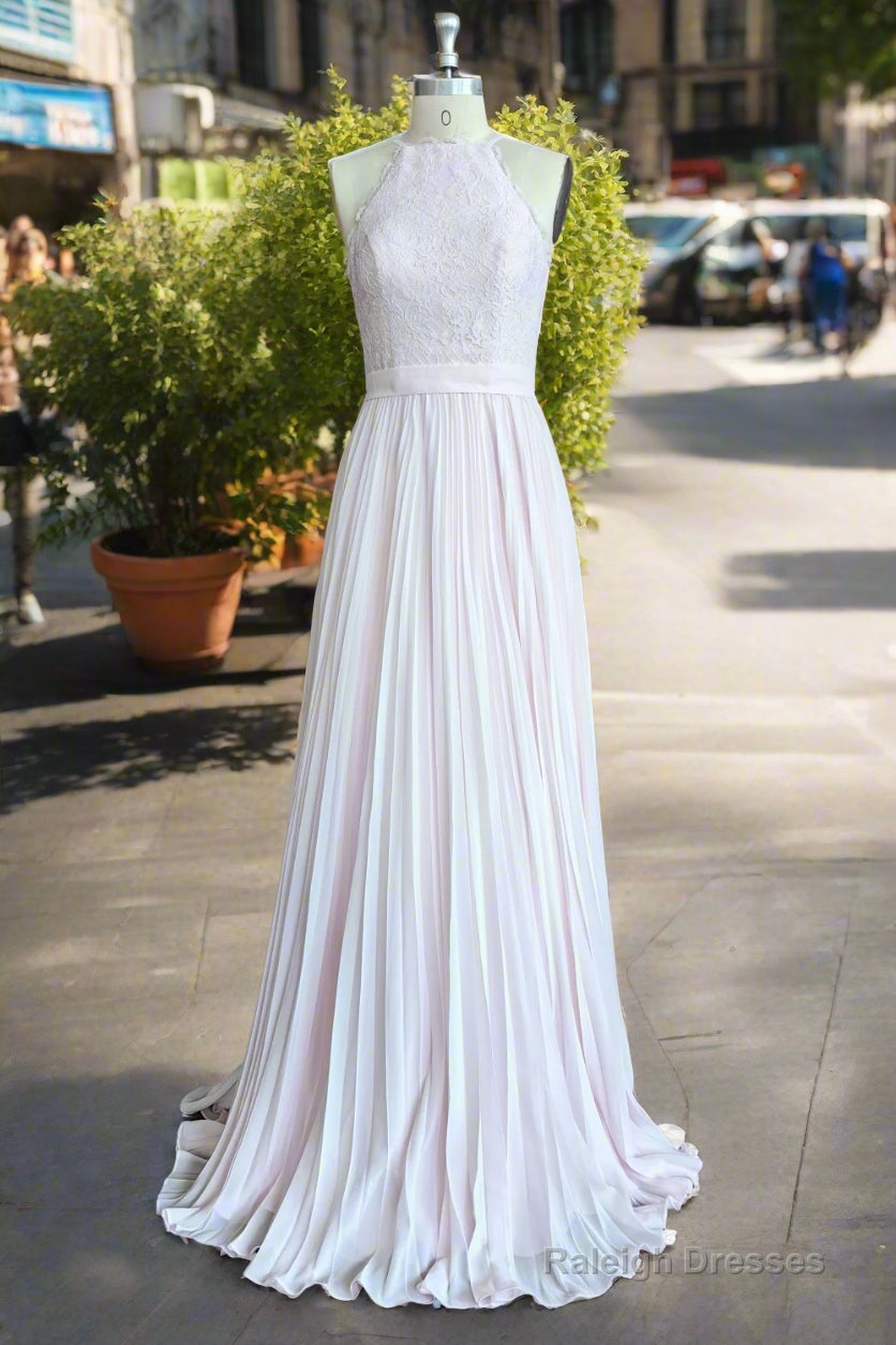 Floor Length Halter Lace Bridesmaid Dresses Main image