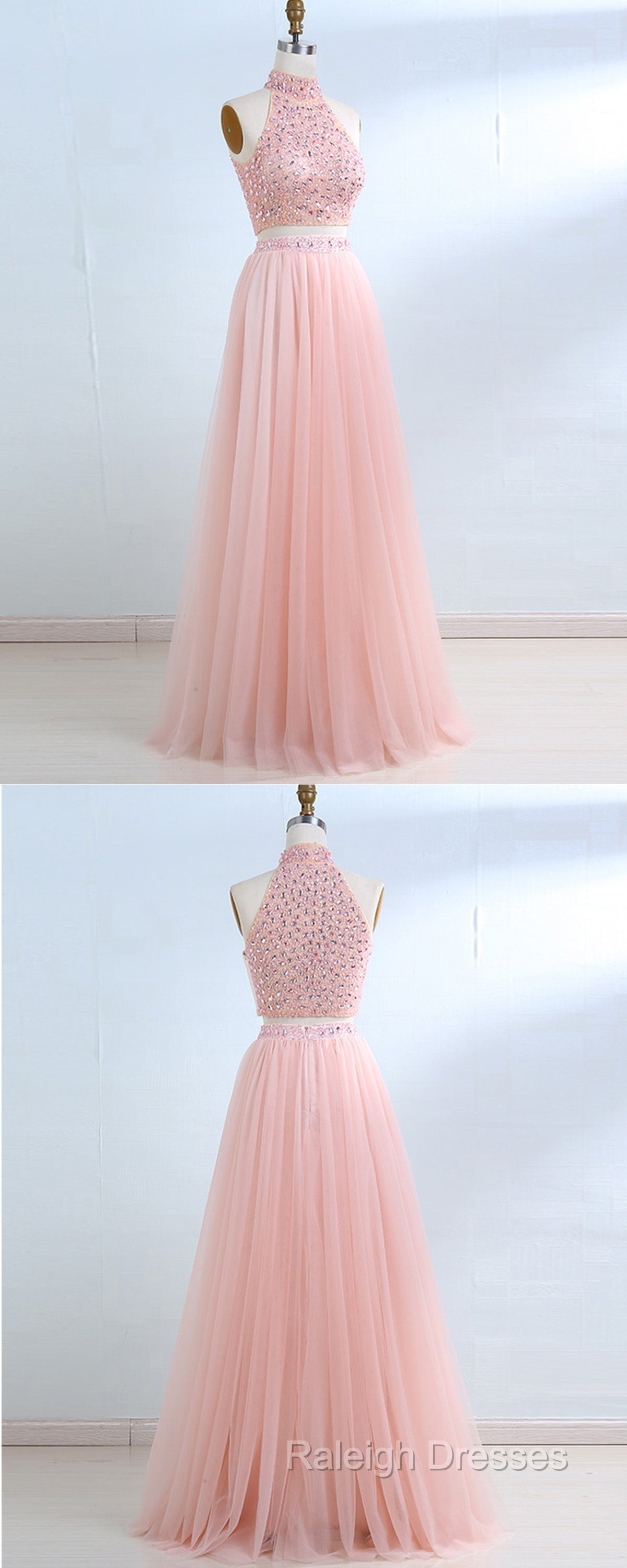 Floor-Length Tulle Sleeveless Prom Dresses Secondary image