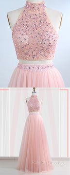 Floor-Length Tulle Sleeveless Prom Dresses