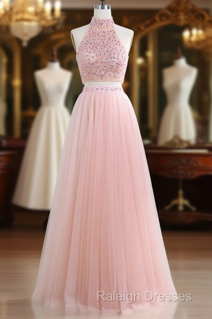 Floor-Length Tulle Sleeveless Prom Dresses Main image