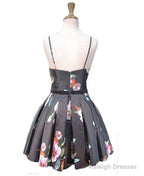 Floral Strapless Short Homecoming Dress