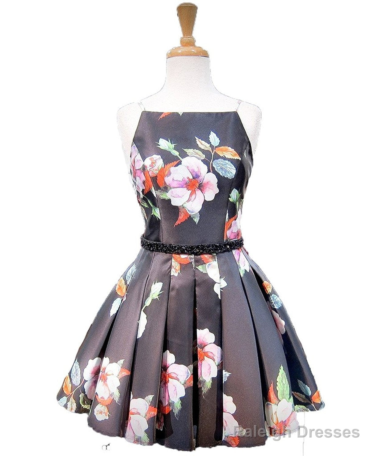 Floral Strapless Short Homecoming Dresses Main image